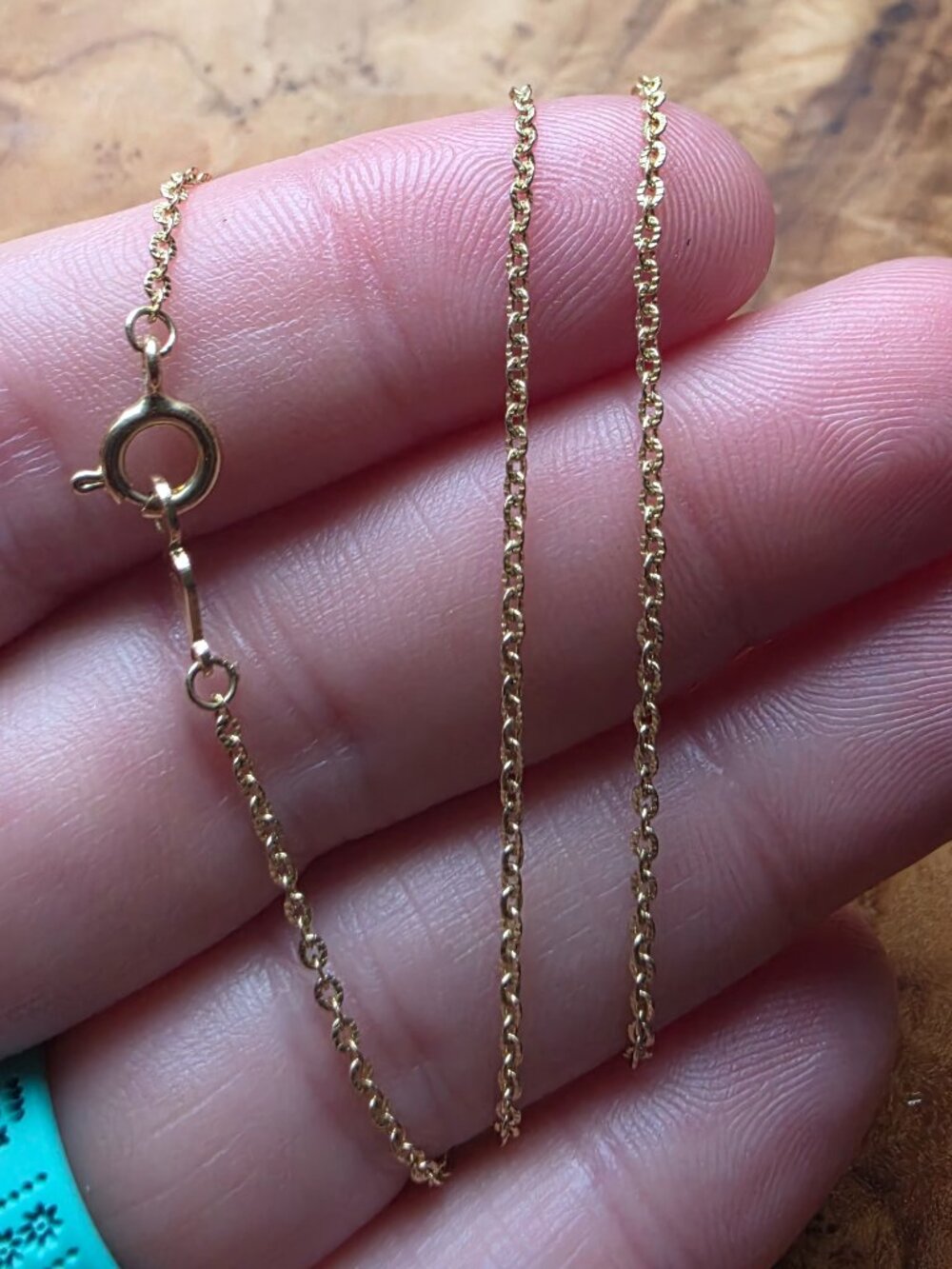 16" 1.3mm 14K Rolo Link Pendant Chain